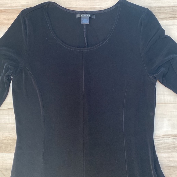 Kiara Womens Size L Black Slinky Dress. 3/4 sleeves. Lightweight and comfy. - Picture 8 of 11